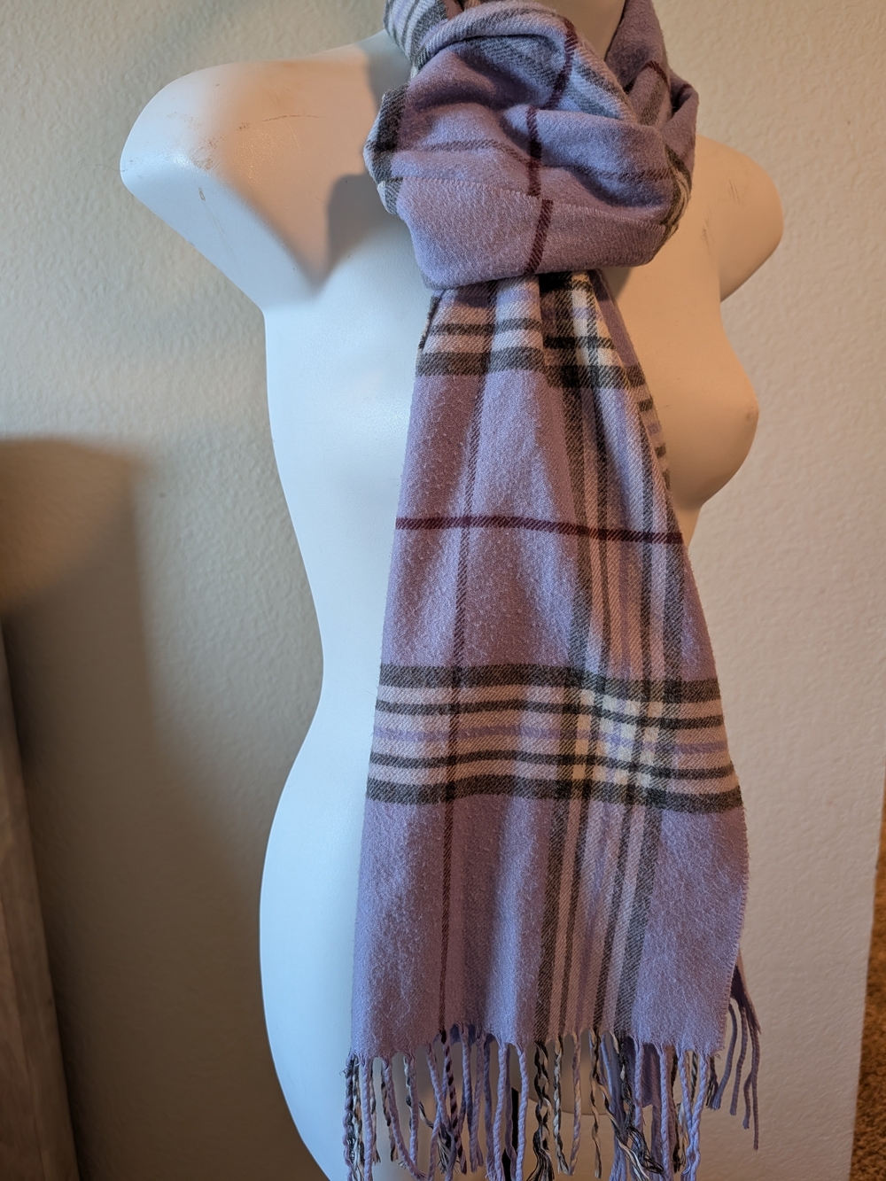 Purple Plaid Fringe Scarf - Women Accessories